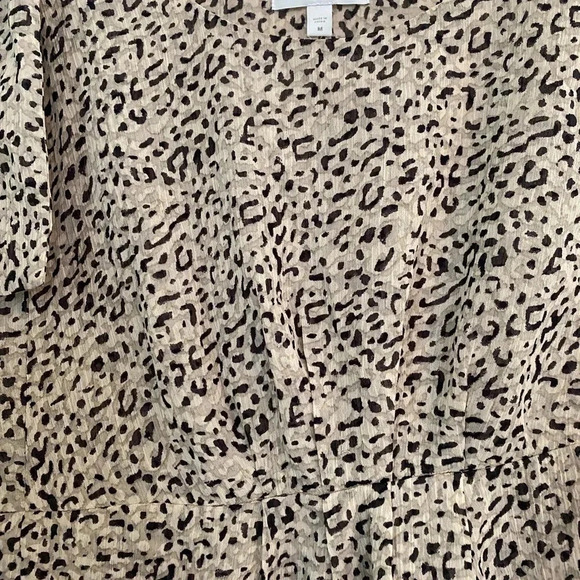 GAP Flowy Beige Black Printed Tank Top with Tie Shoulder Embelishment Size M - Picture 5 of 6